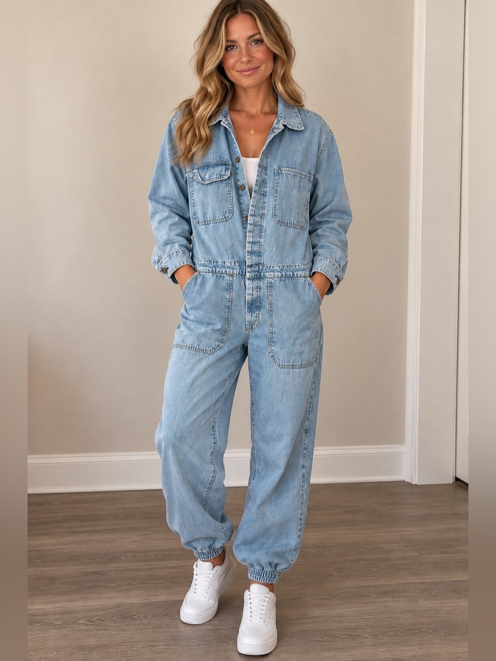Levi's Light Wash Denim Utility Jumpsuit